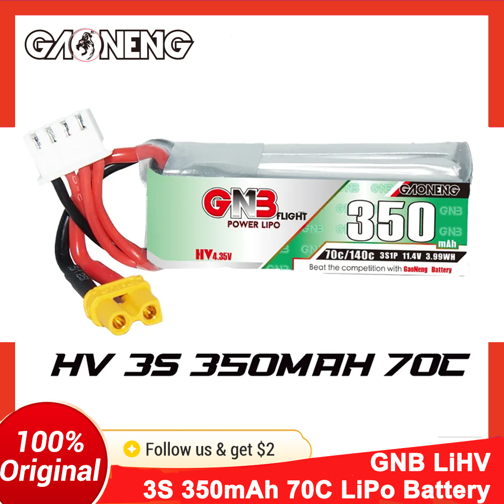 Walksnail Avatar Hd Goggles X - Gaoneng GNB 350mAh 3S 70C LiPoバッテリー