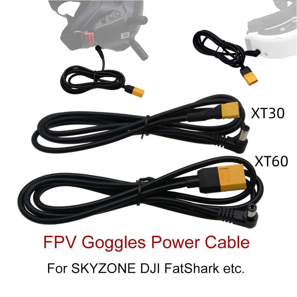 Skyzone Sky04X Pro Oled Fpv Goggles - 1.2 メートル FPV ゴーグル電源ケーブル XT60 または